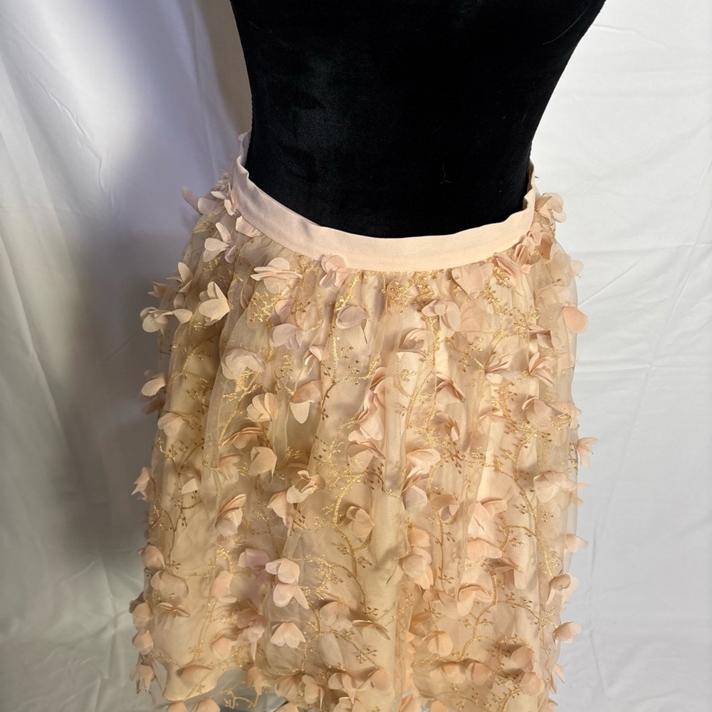 Eva Franco Cream and Pink Midi Skirt